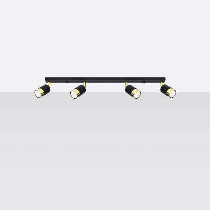 Plafondlamp NERO 4 zwart/goud