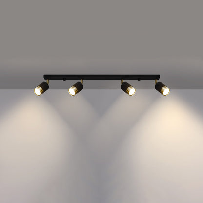Plafondlamp NERO 4 zwart/goud