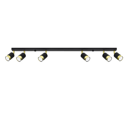 Plafondlamp NERO 6 zwart/goud