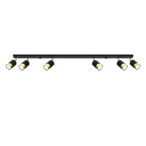 Plafondlamp NERO 6 zwart/goud