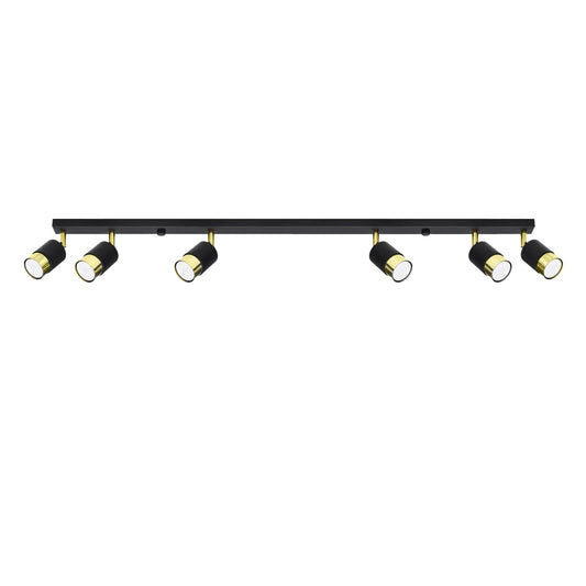 Plafondlamp NERO 6 zwart/goud