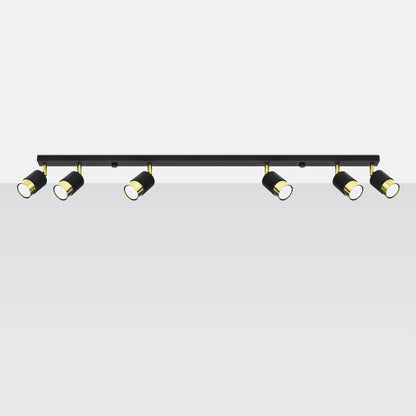 Plafondlamp NERO 6 zwart/goud