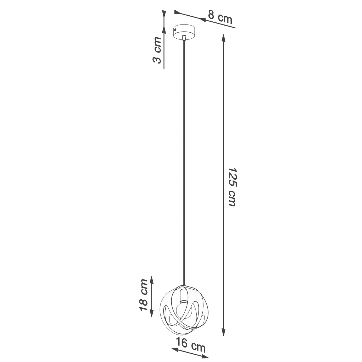 Hanglamp TULOS 1 wit