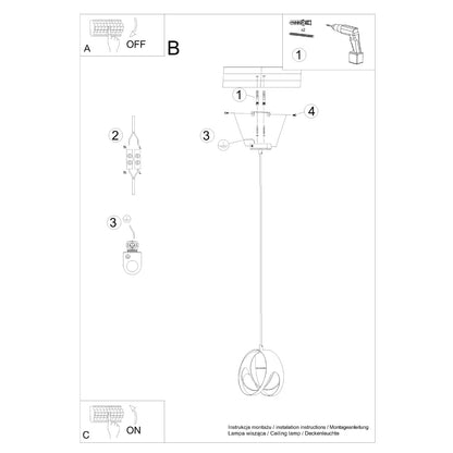 Hanglamp TULOS 1 wit