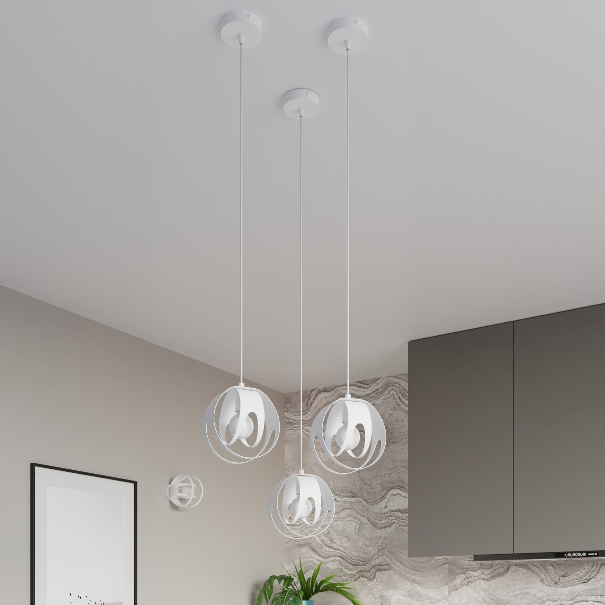 Hanglamp TULOS 1 wit
