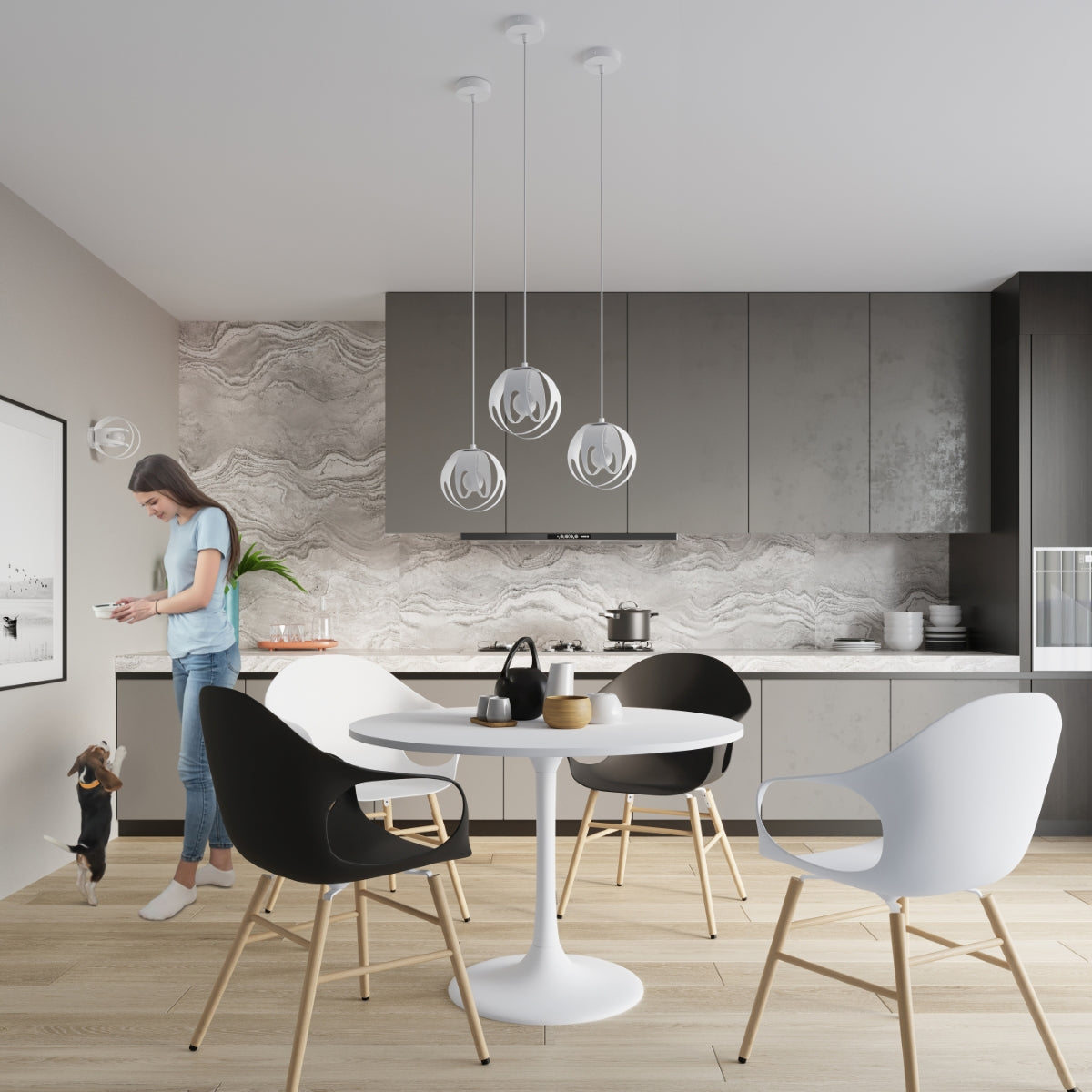 Hanglamp TULOS 1 wit