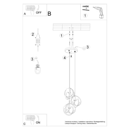 Hanglamp TULOS 3P zwart