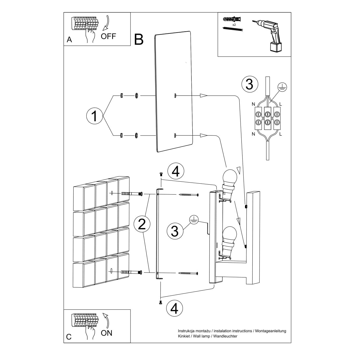 Wandlamp LAPPO wit