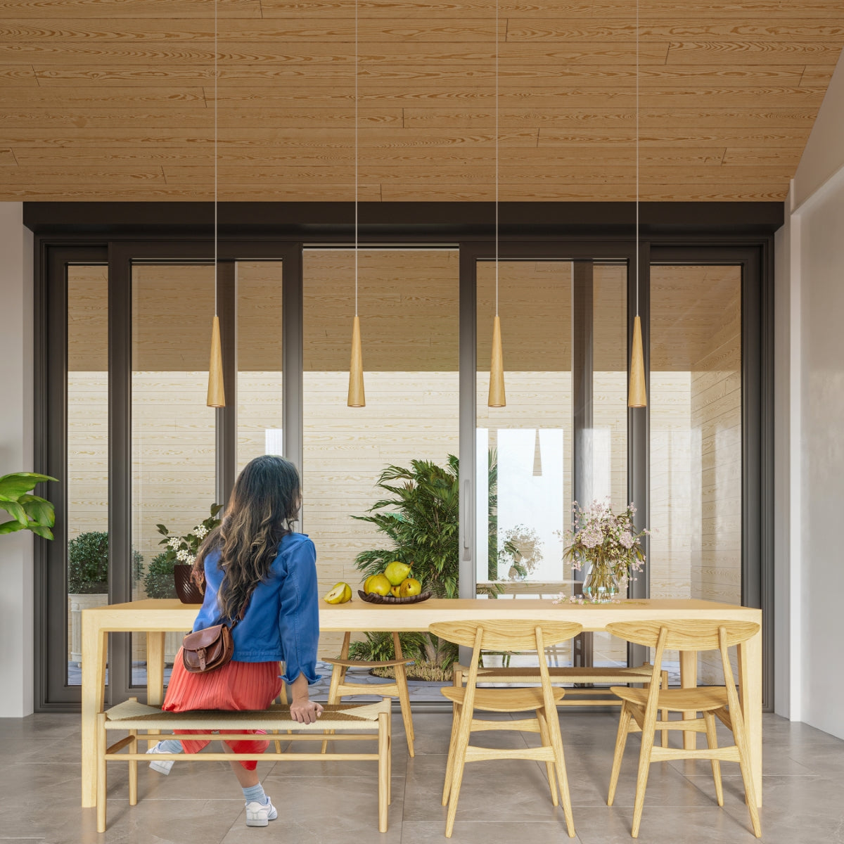 Hanglamp SULA 3P naturel hout