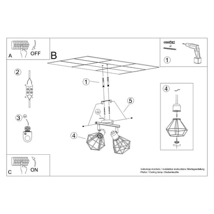 Plafondlamp ARTEMIS 2 zwart