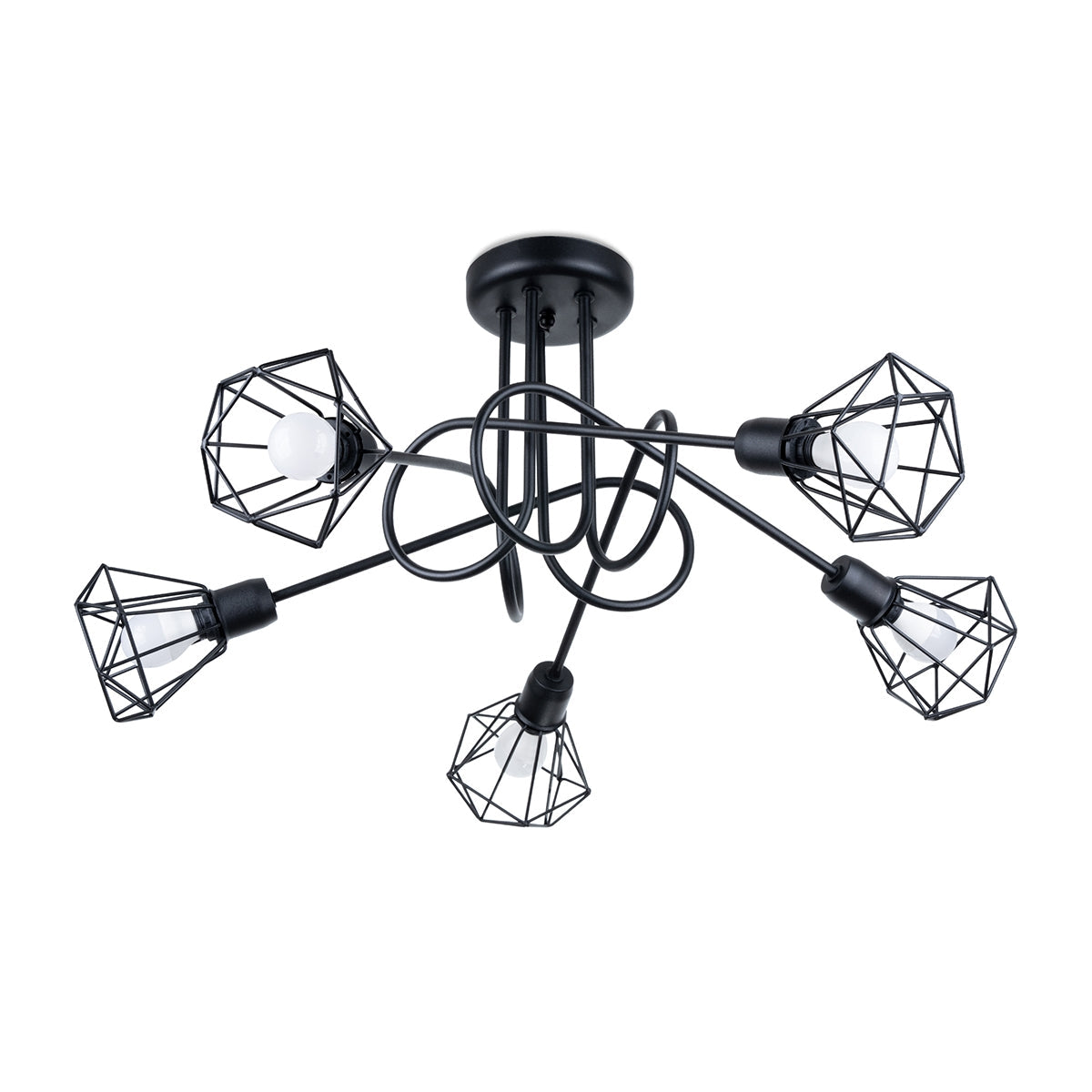 Moderne zwarte Kroonluchter ARTEMIS 5S