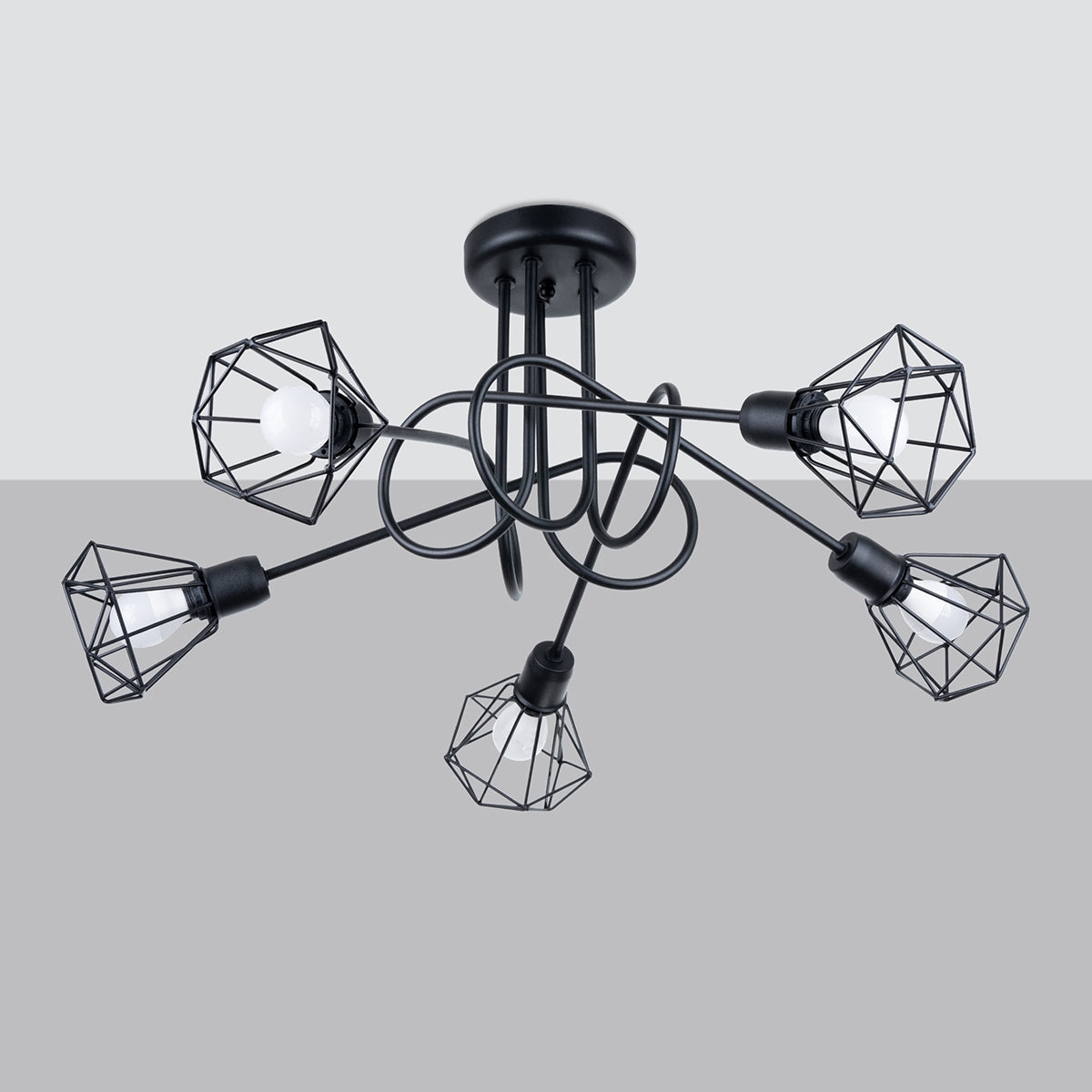 Moderne zwarte Kroonluchter ARTEMIS 5S