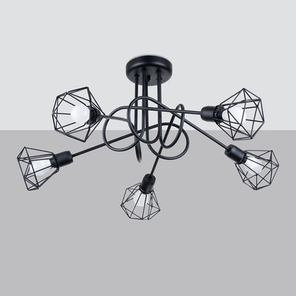 Moderne zwarte Kroonluchter ARTEMIS 5S