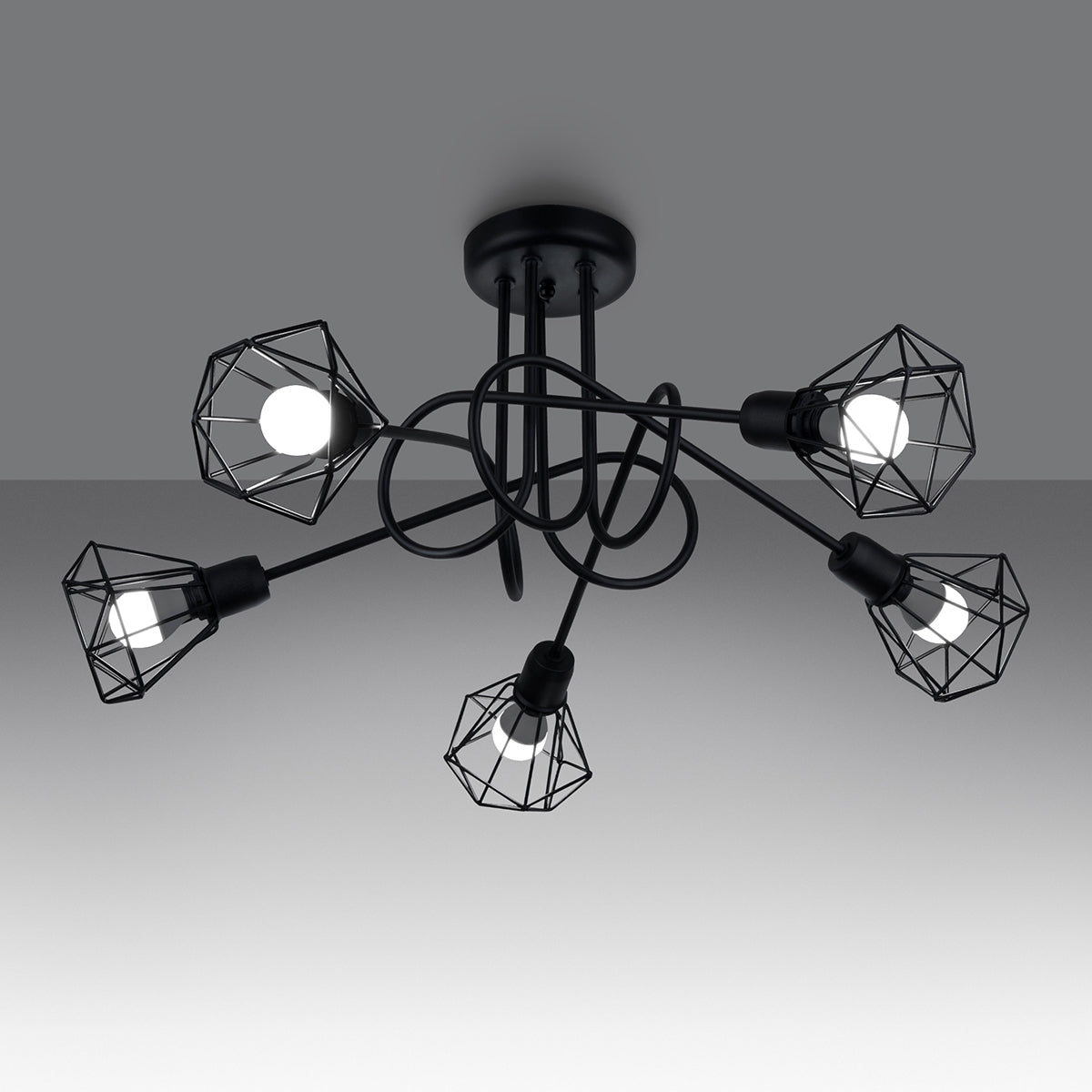 Moderne zwarte Kroonluchter ARTEMIS 5S