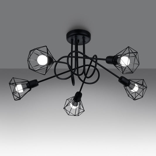 Moderne zwarte Kroonluchter ARTEMIS 5S