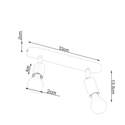 Plafondlamp FORNES 2 zwart