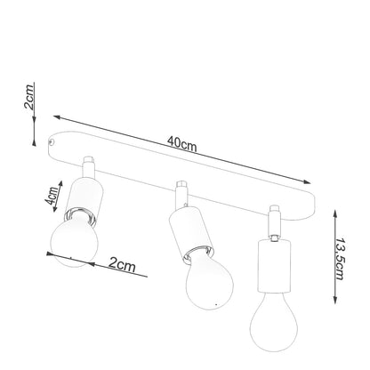 Plafondlamp FORNES 3 zwart