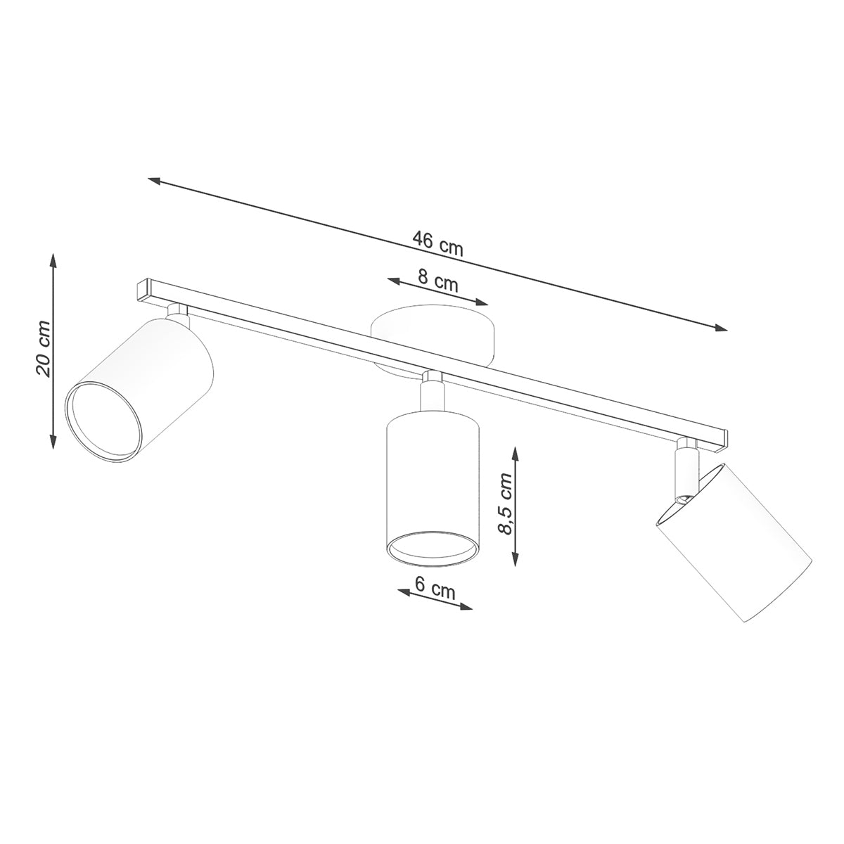 Plafondlamp LEMMI 3 wit