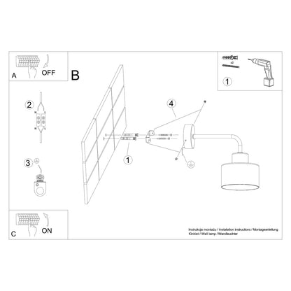 Wandlamp SAVAR 1 zwart