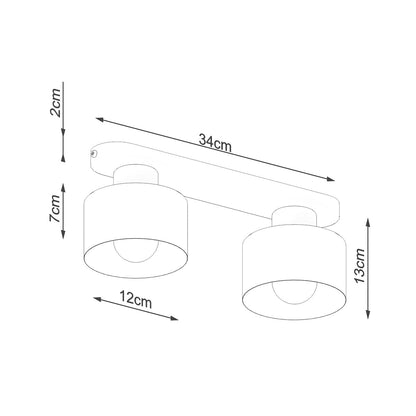 Plafondlamp SAVAR 2 zwart