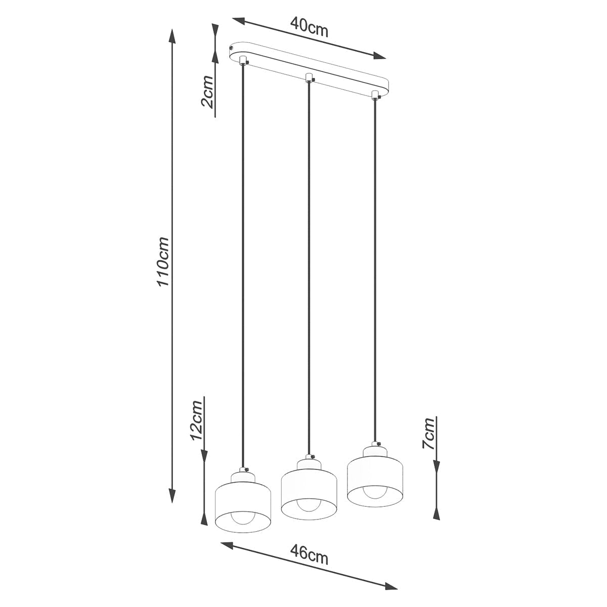 Hanglamp SAVAR 3 zwart