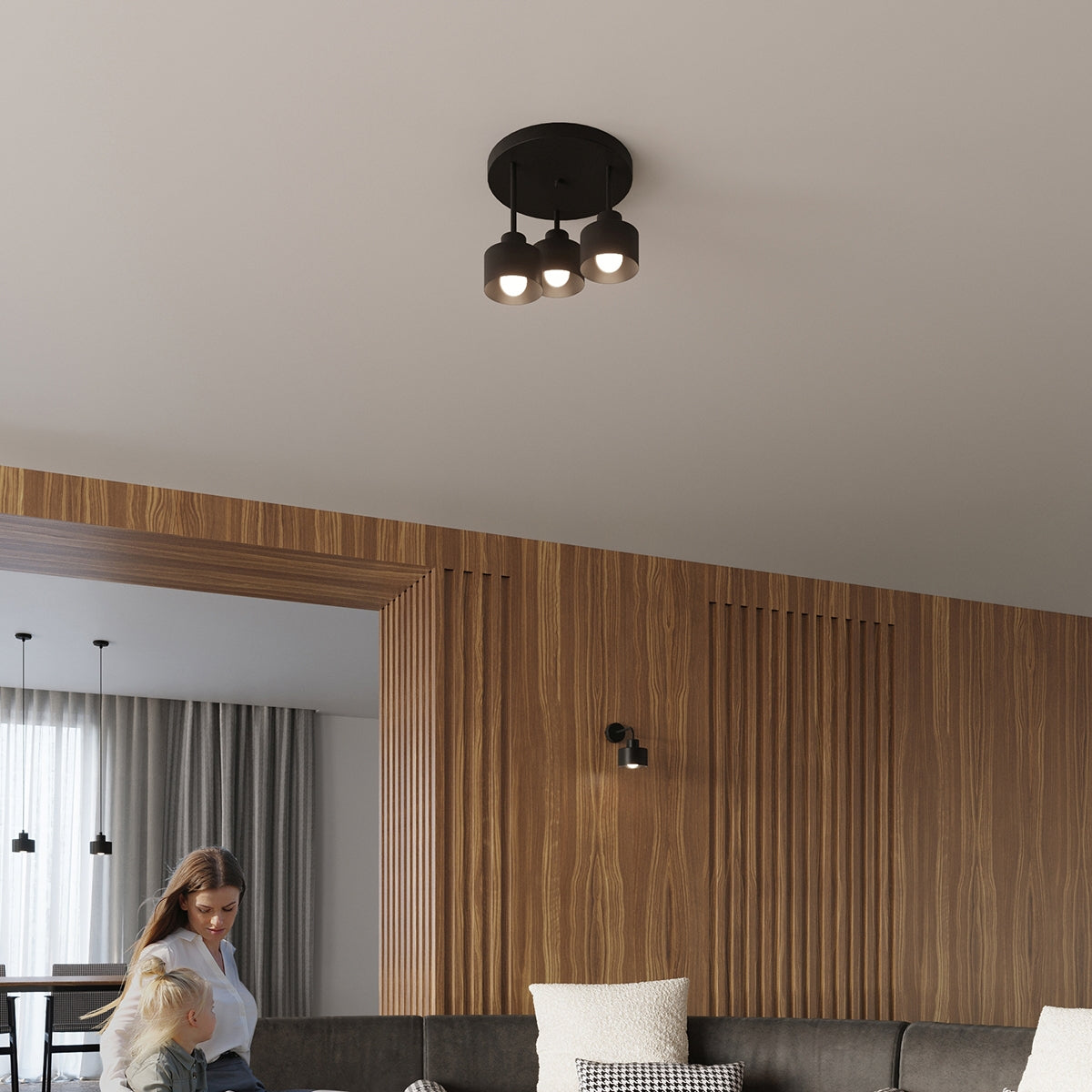 Hanglamp SAVAR 3 zwart