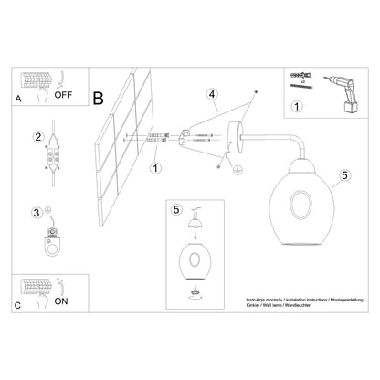 Wandlamp FILLAN 1 zwart