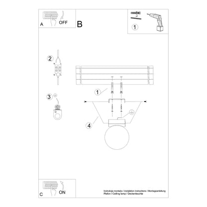 Plafondlamp YOLI 1 zwart