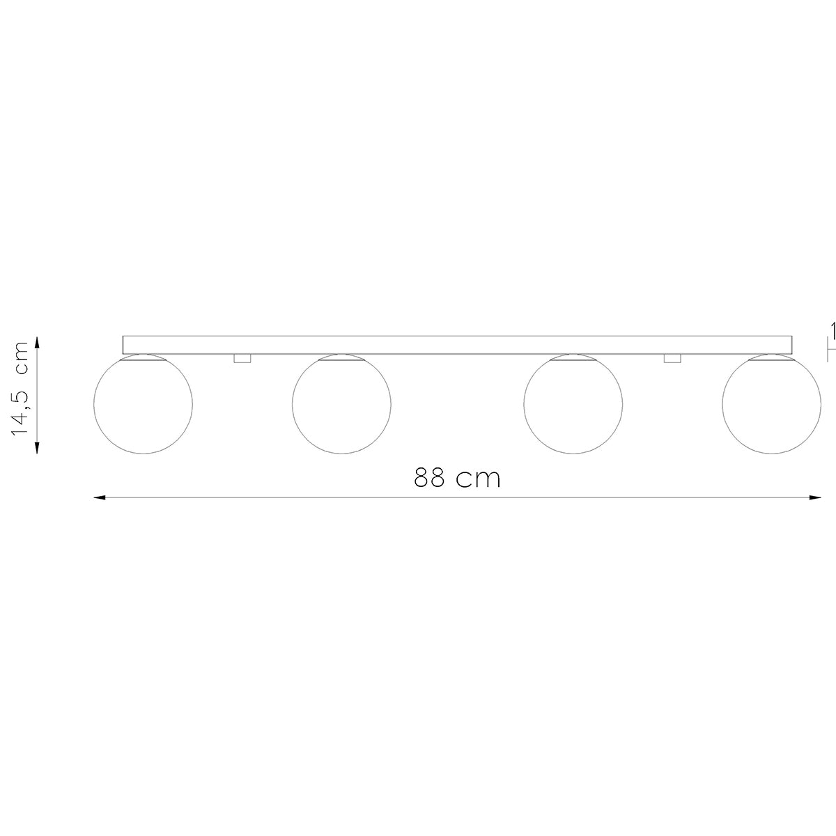 Plafondlamp YOLI 4 zwart