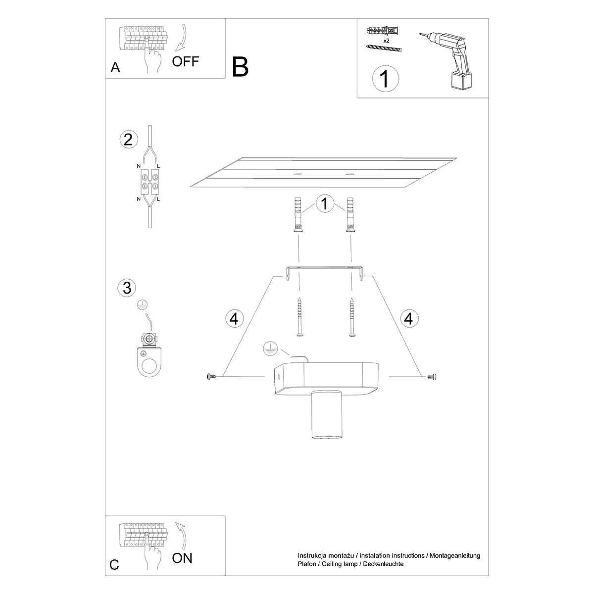 Plafondlamp TAVO 1