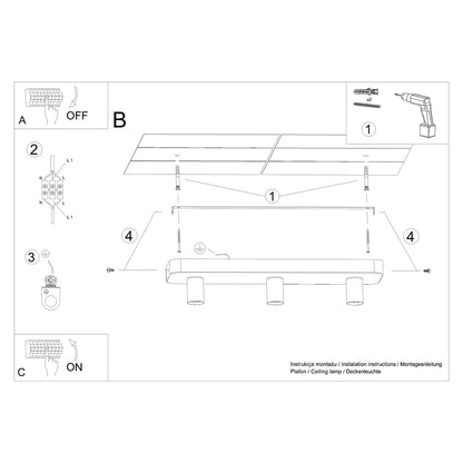 Plafondlamp TAVO 3