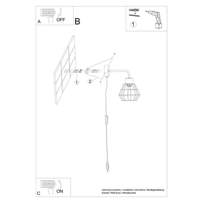 Wandlamp SUBA zwart