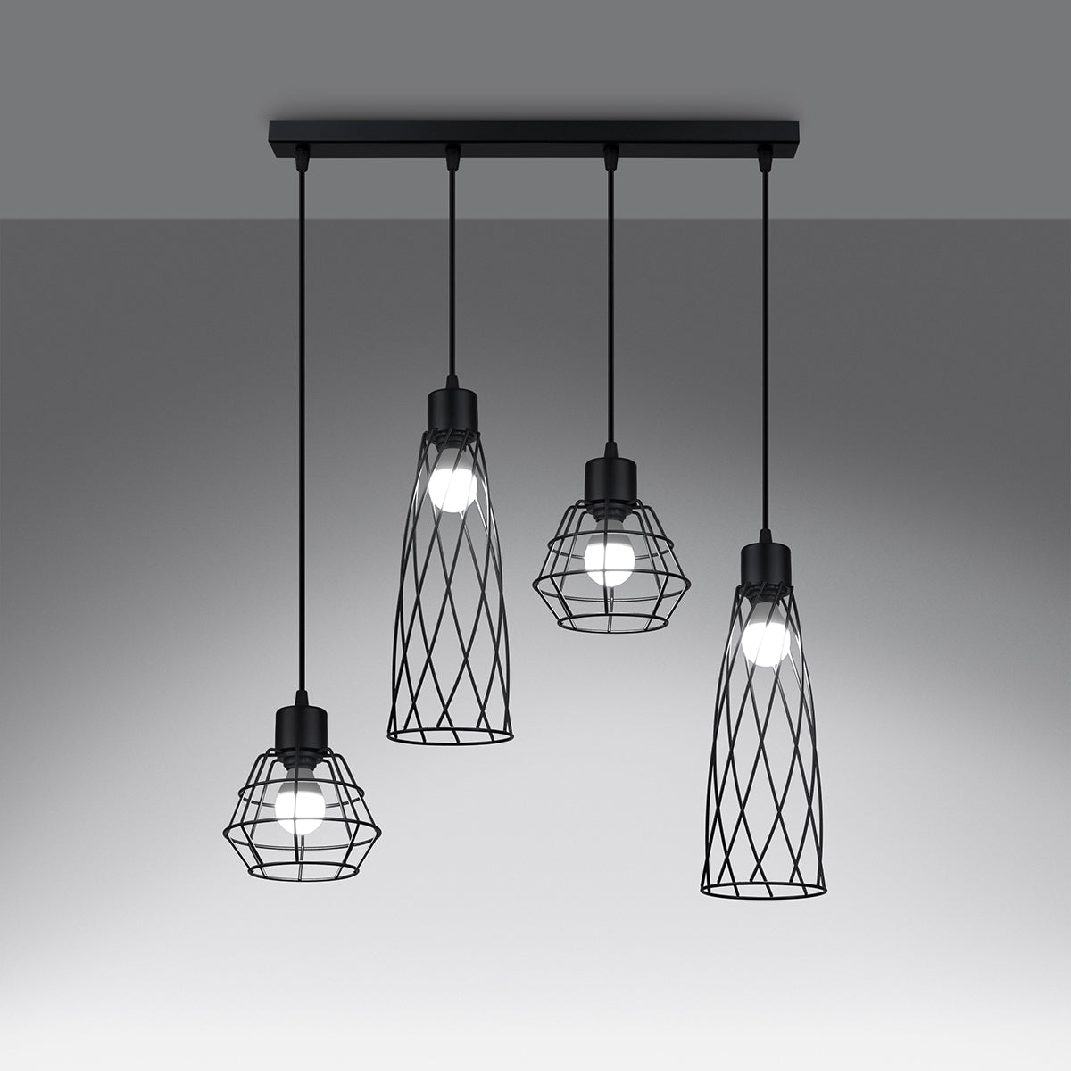 Hanglamp SUBA 4L zwart