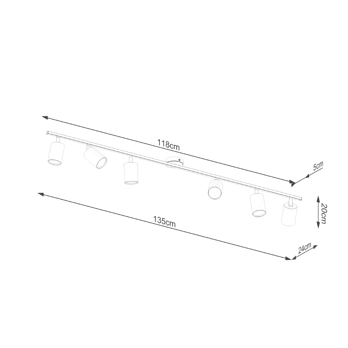 Plafondlamp LEMMI 6L zwart