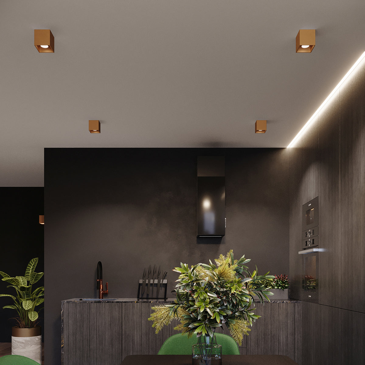 Plafondlamp QUAD 1 goud