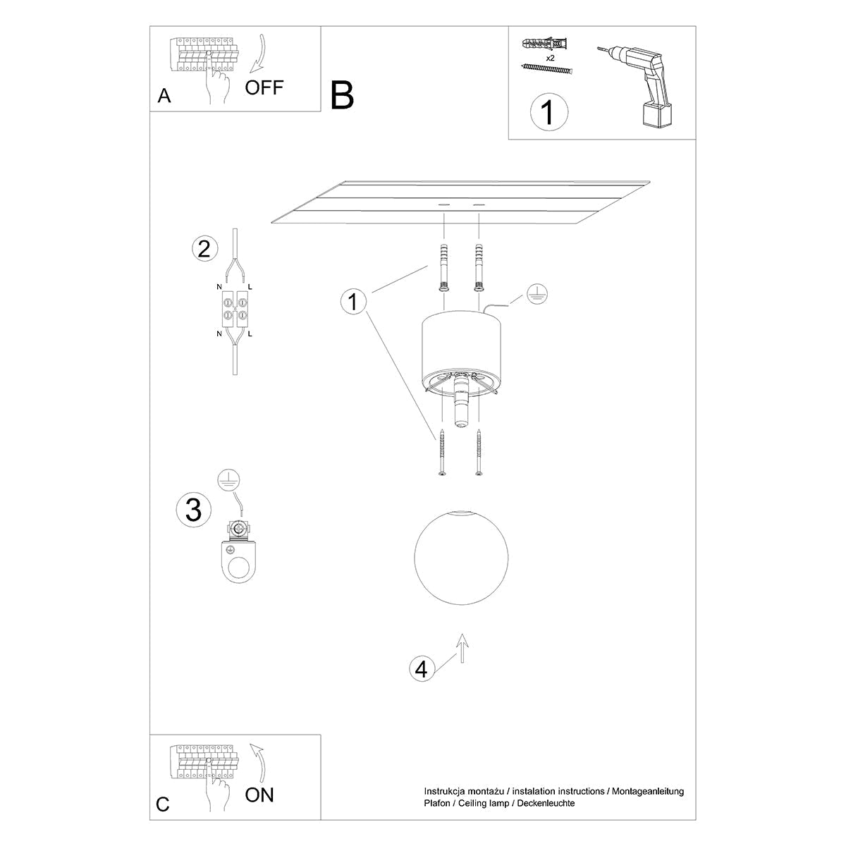 Plafondlamp BOOMO 8
