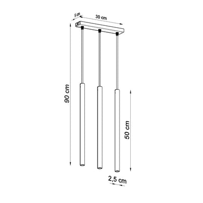Hanglamp PASTELO 3L goud gepolijst