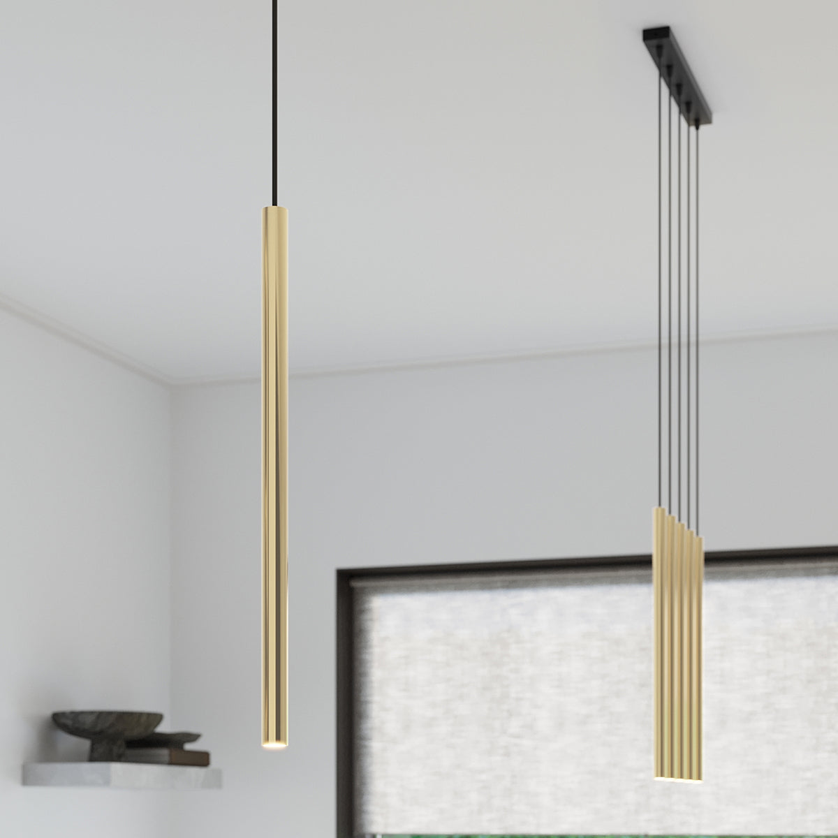 Hanglamp PASTELO 5L goud gepolijst