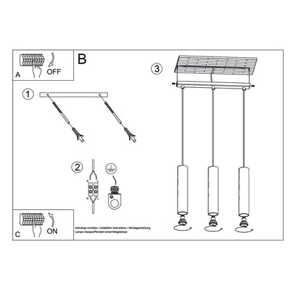 Hanglamp LAGOS 3 gepolijst goud