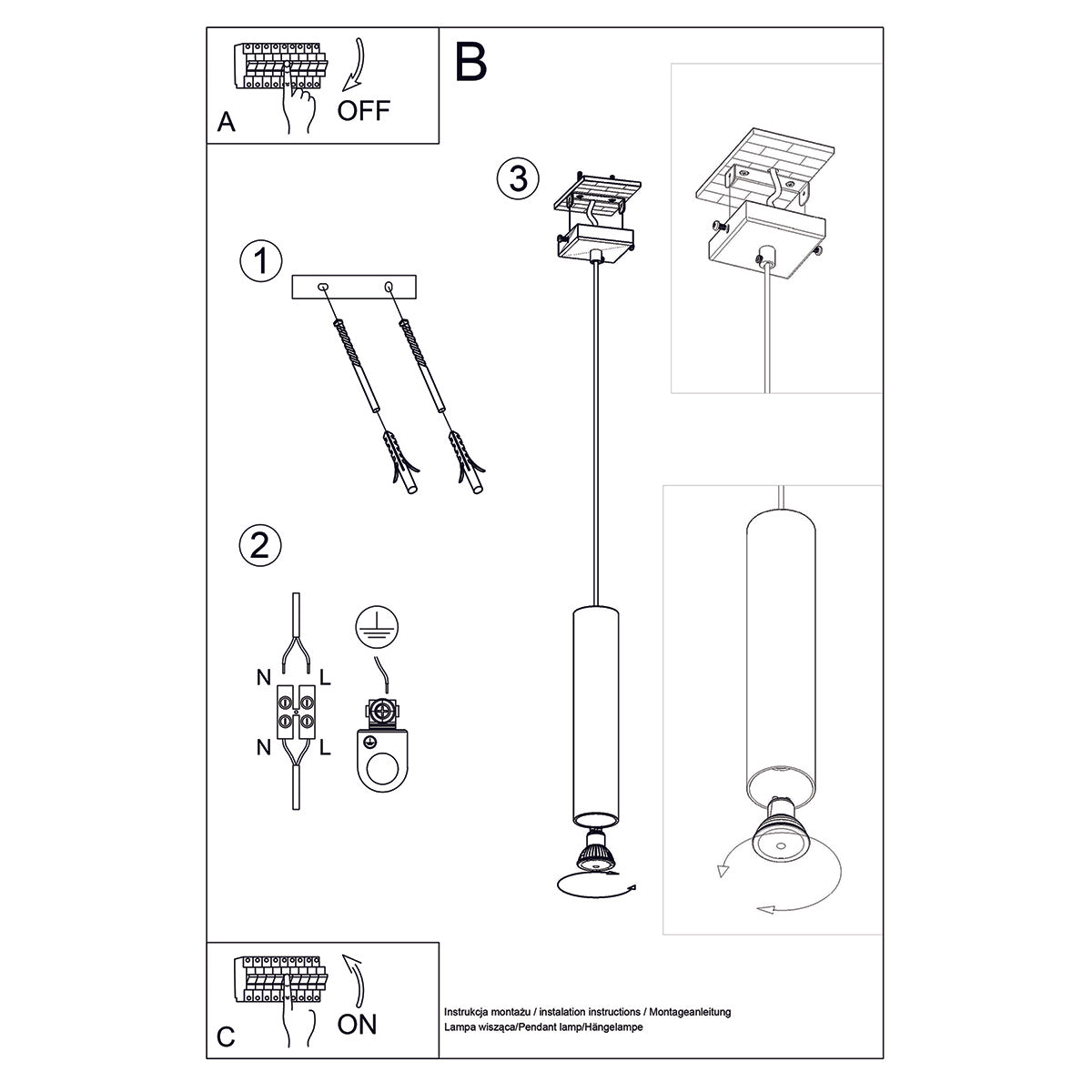 Hanglamp LAGOS 1 chroom