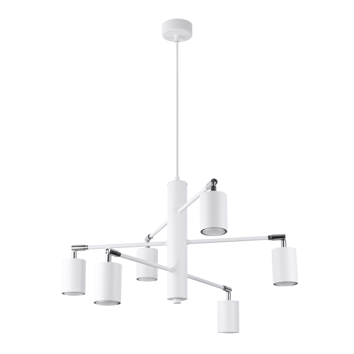 Minimalistische witte Kroonluchter LEMMI 6