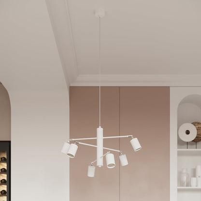 Minimalistische witte Kroonluchter LEMMI 6