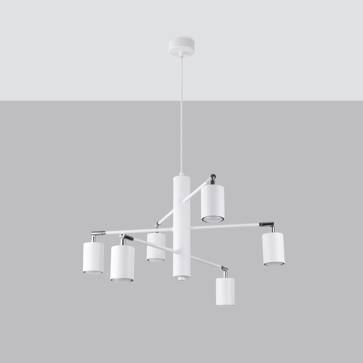 Minimalistische witte Kroonluchter LEMMI 6