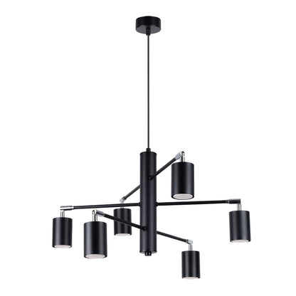 Minimalistische zwarte Kroonluchter LEMMI 6
