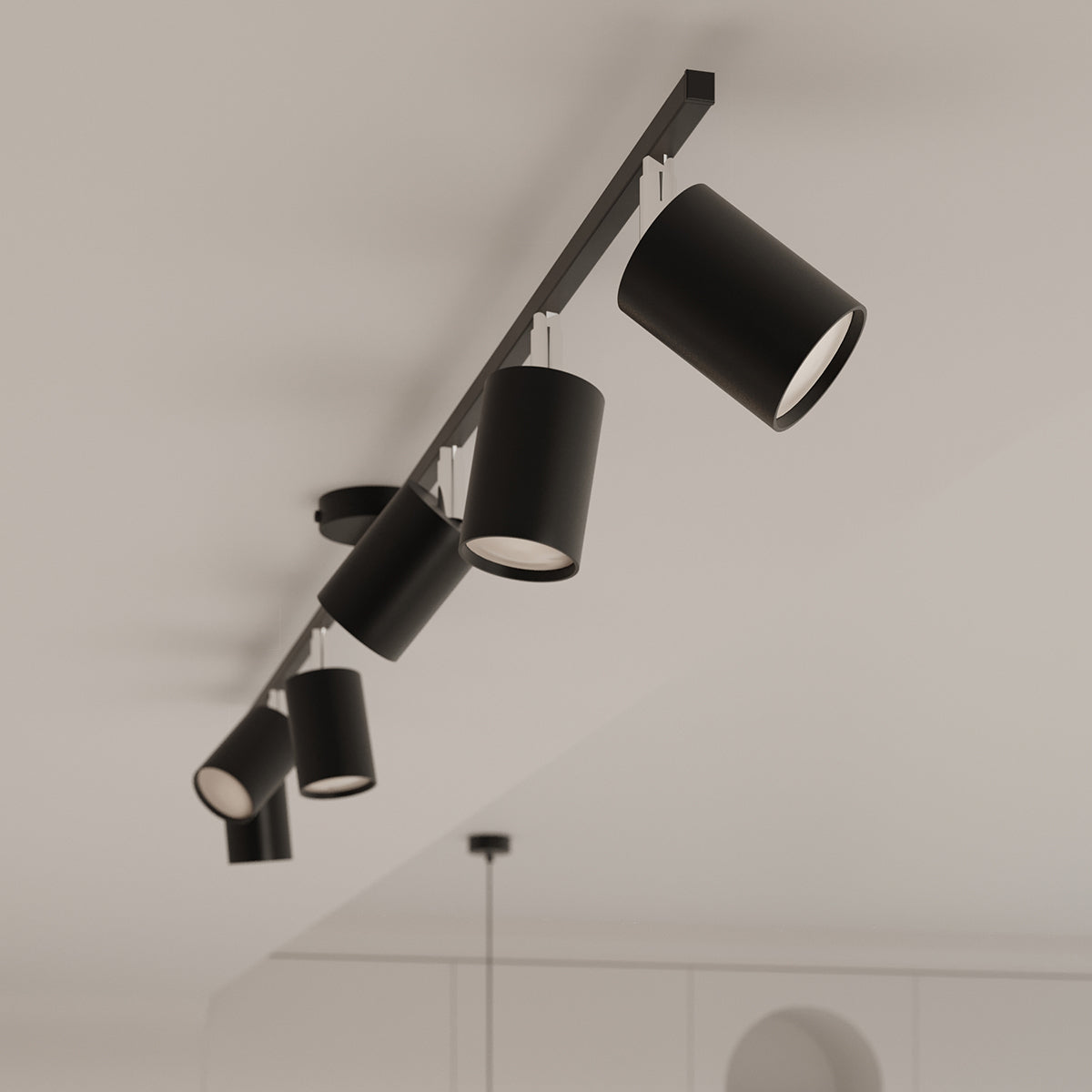 Minimalistische zwarte Kroonluchter LEMMI 6