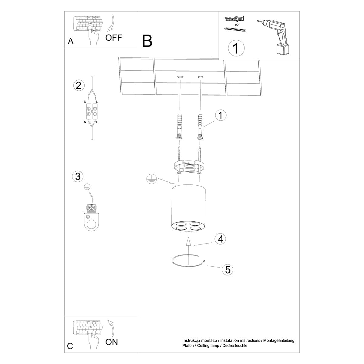 Plafondlamp ZOE wit LED