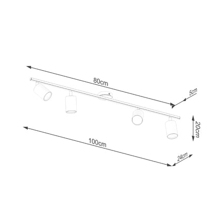 Plafondlamp LEMMI 4L wit