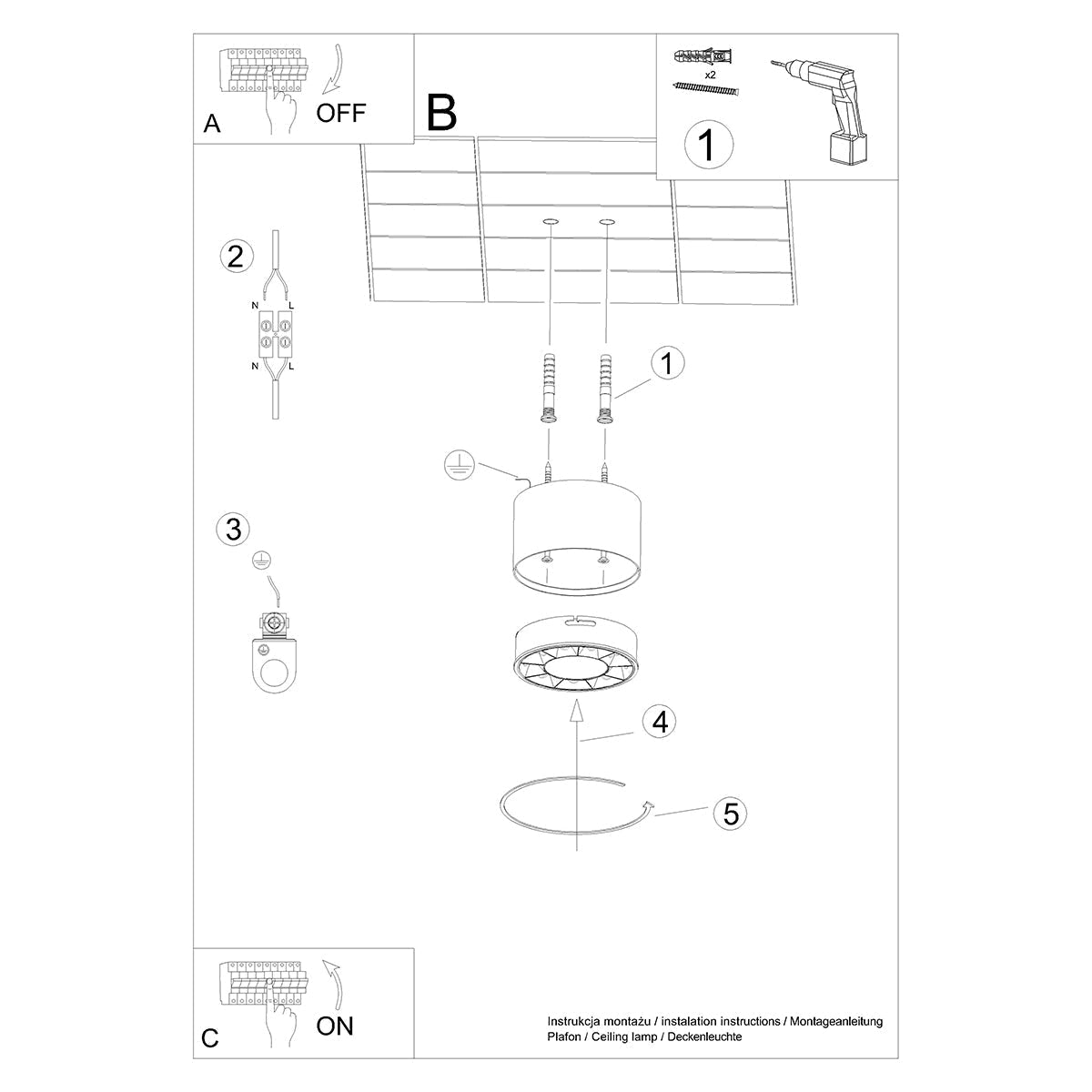 Plafondlamp DIO wit LED