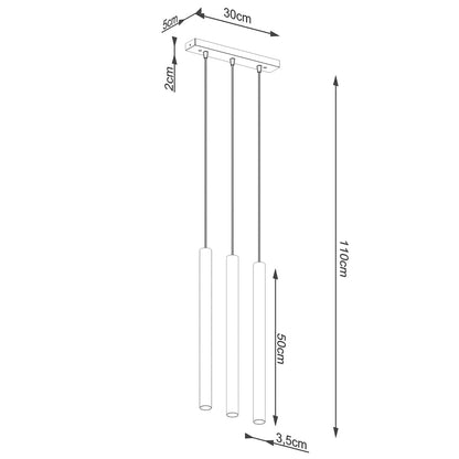 Hanglamp PASTELO 3L hout