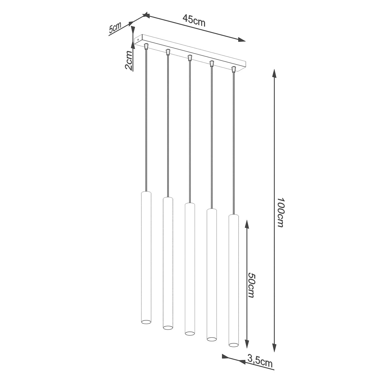 Hanglamp PASTELO 5L hout